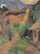 Paul Gauguin Street in Tahiti (mk07) oil painting